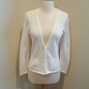Olive & Oak open weave white cardigan